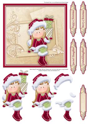 Christmas Gift for You Topper Decoupage