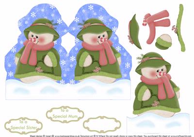 Snow Lady Shaped Christmas Card