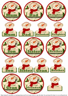 Card Badges Family Christmas