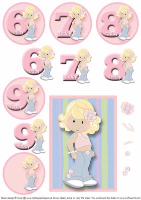 Birthday Girl Topper & Age Badges