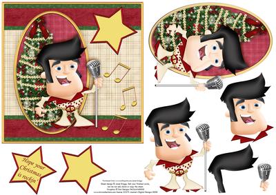 Rockin' Christmas Male Topper & Decoupage