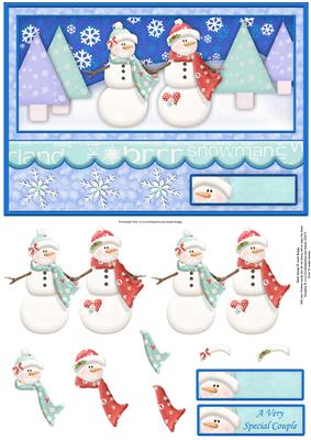 Mr and Mrs Snowman Christmas Decoupage