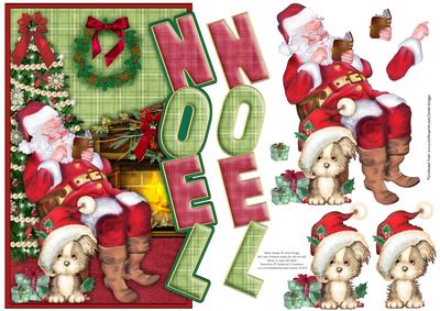 Santas List Over the Side Noel Card