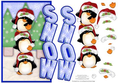 Balancing Penguins Christmas Over the Side