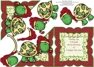 Turtally Merry Christmas All in One Over the Edge Card
