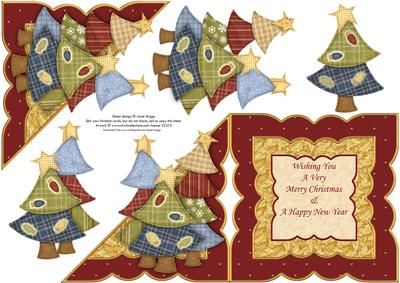 Christmas Trees All in One Over the Edge Card