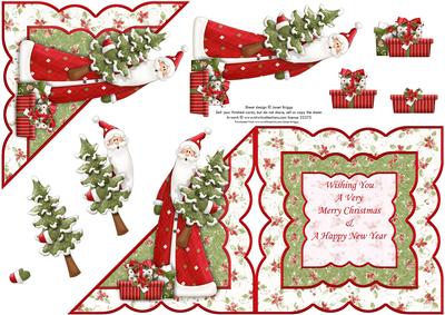 Father Christmas All in One Over the Edge Card