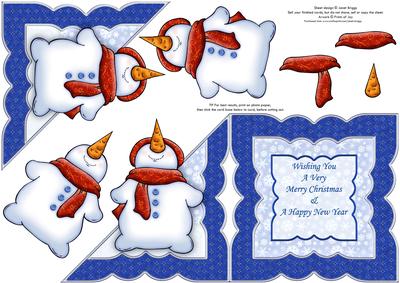 Snowman All in One Over the Edge Christmascard