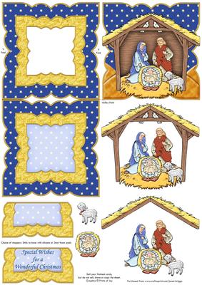 Christmas Nativity Easel & Optional Decoupage
