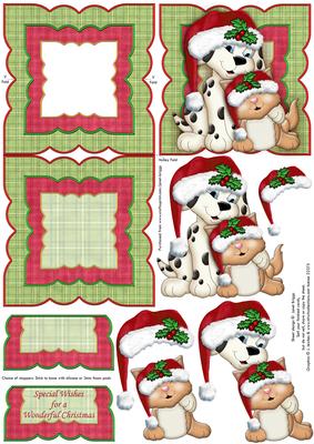 Christmas Furry Friends Easel & Optional Decoupage