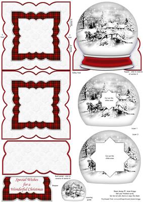 Sleigh Ride Inverted Snow Globe Easel Card