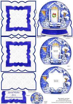 Christmas Door Inverted Snow Globe Easel Card