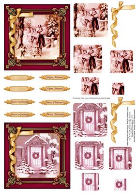 2 Quick Vintage Christmas Cards in Plum