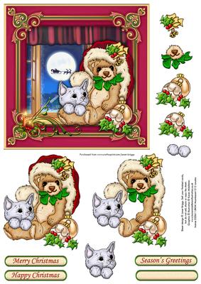 Bearly Wait for Christmas Topper & Decocupage