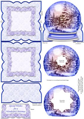 Winter Woods Snow Globe Easel Card
