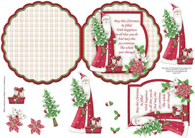 Traditional Santa Scallop Shape Card & Decoupage