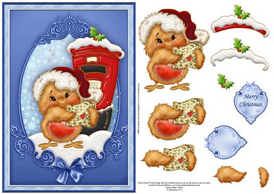 Robin & Letter to Santa Christmas Decoupage
