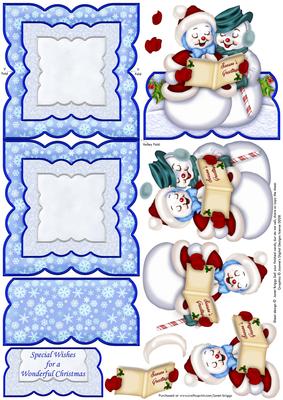 Singing Snow Couple Christmas Easel Card
