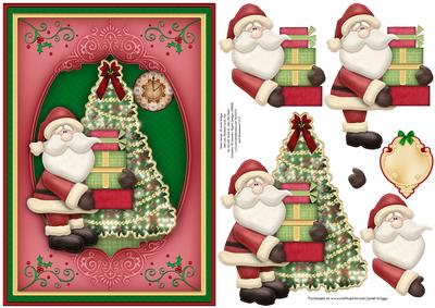 Christmas Tree & Santa Topper & Decoupage