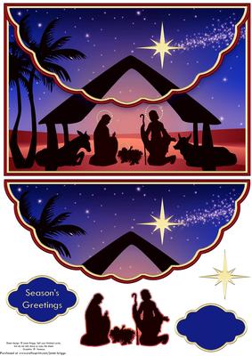 Nativity Mock Envelope with Easy Cut Decoupage