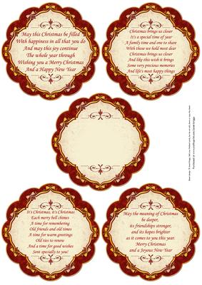 Christmas Verses Toppers or Insert Plaques