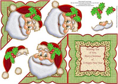 Jolly Santa Christmas Over the Edge Card