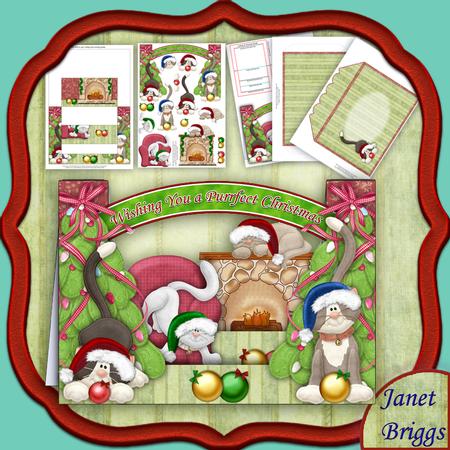 Christmas Cats & Baubles Mountain Stepper Card Kit