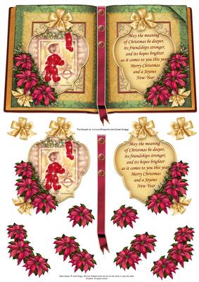 Waiting for Santa Christmas Book Decoupage