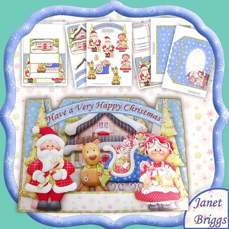 Mr & Mrs Claus Christmas Mountain Stepper Card Kit