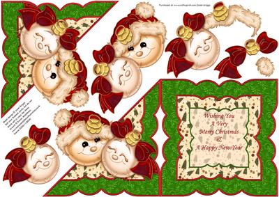 Christmas Baubles All in One Over the Edge Card