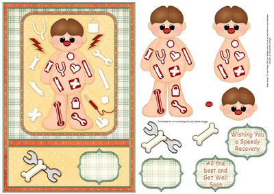 Speedy Recovery Get Well Soon Card Front & Decoupage