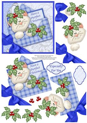 Christmas Kitten in Envelope Decoupage