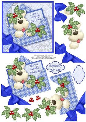 Christmas Westie Dog in Envelope Decoupage