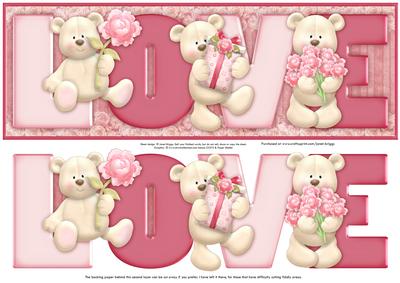 Love Bears Large Dl Word Card & Decoupage