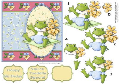 Toadally Special Birthday or Valentine Decoupage
