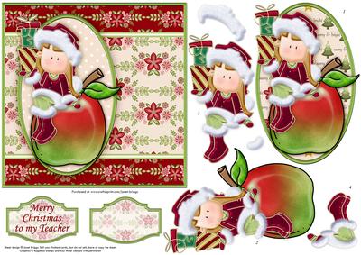 Merry Christmas Teacher Topper & Decoupage