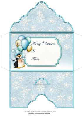 Penguin Balloons Christmas Money Wallet Gift Envelope