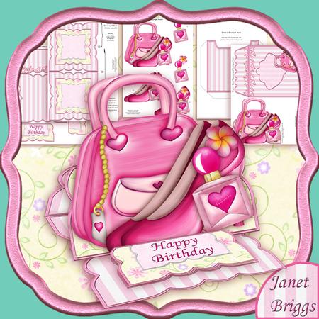 Pink Handbag & Shoes Easel Card Kit