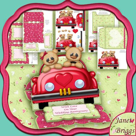Love Bug Valentines Anniversary Easel Card Kit