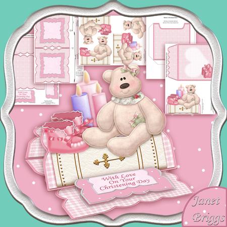 Christening Girl Easel Card Kit