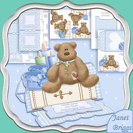 Christening Boy Easel Card Kit