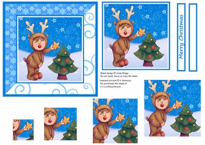 Dress Up Rudolph Card Front Pyramage
