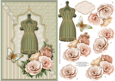 Mannequin and Roses Topper & Decoupage