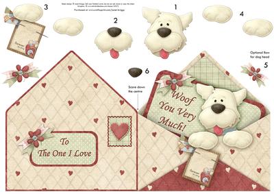 Woof You Envelope Peeper Shape Card & Decoupage
