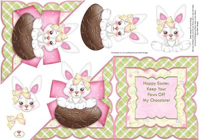 Easter Decoupage Keep Your Paws Off the Chocolate