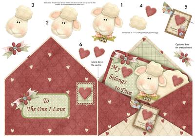 Heart Belongs to Ewe Envelope Shape Card