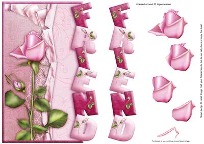 Rose for Friend Over the Side Card Front
