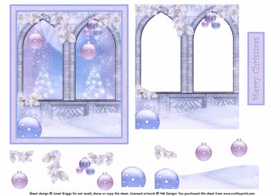 Pastel Christmas Scene Decoupage