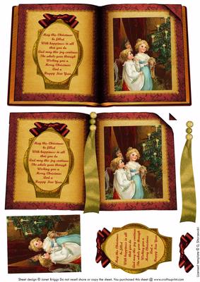 Vintage Christmas Book Quick Card Topper