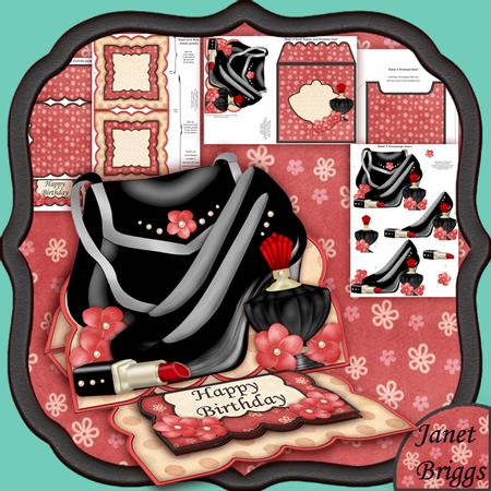 Black Fashion Accessories Easel Card Kit & Decoupage